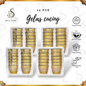 Gelas Cucing 12 pcs – Gelas Air Zam Zam Khas Oleh-Oleh Haji Umroh / Tasyakuran