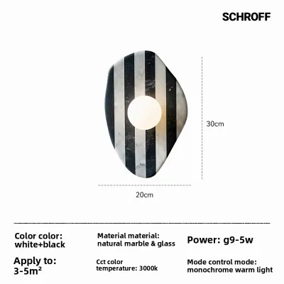 Schroff | Marble Stripe Wabi-Sabi Wall Lamp for Living Room Bedroom Entrance Corridor