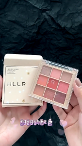 HLLR 9 Color Eye Shadow Palette with Shimmering Pearly Matte Glitter Earth Tone Pink Orange Waterproof Student Eye Shadow Makeup