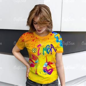 【1-3 Days Delivery】Zumba Shirt Womens Fully Sublimated Shirt Jersey Love Zumbawear Breathable T-shirt Zumba Dance Fashion Short Sleeve Clothing