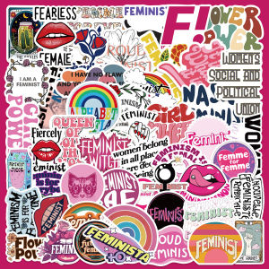 50-Piece Flawed Feminis Stickers for Mobile Phone Case Tablet Decoration Laptop Luggage DIY Paper Crafts Decorative Stickers