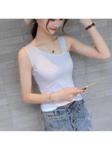 Elegant Black Strap Vest Womens Inner Wear Spring Summer Outdoor Fashion Back Design Slim Fit Polyester Casual Style