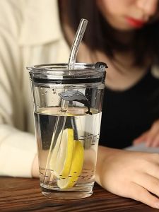 ZOWOKI Gelas Kaca Bening & Gelas Mug Anti Bocor 450ml