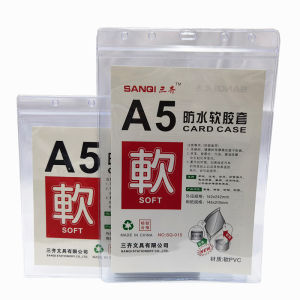 Transparent Waterproof Soft PVC Card Holder A4 A5 A6 Business License ID Card Protector Fire Safety Tag Storage Case