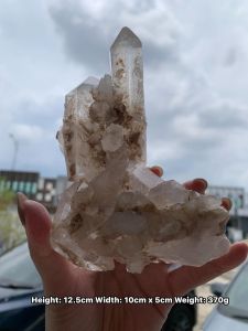 fast shipping Johor seller 天然白水晶双尖共生晶簇 100%Natural Double Terminated Clear Quartz Cluster