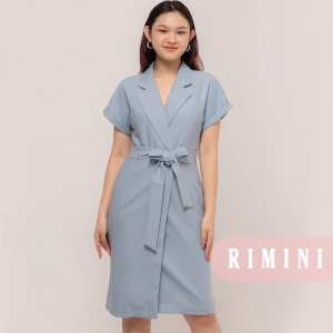 RIMINI - Dress Wanita Formal Vneck Belt S-XL - Arianna Dress 85724
