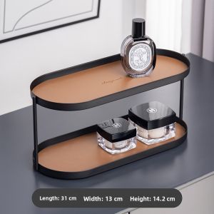 Luxury Double Layer Desktop Makeup Storage Rack Skin Care Perfume Holder Multi Purpose Organizer Box Aromatherapy Tray