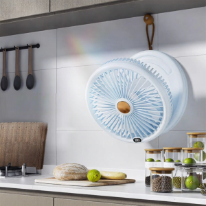 Smart Voice Control Wall Mounted Oscillating Mini Fan Bathroom Toilet Low Profile Cold Air Bedroom Dormitory Charging Hanging Fan