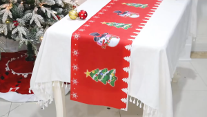 O-New Christmas Table Runner 4/6/8 Seaters 180x40cm Christmas Decoration for Home Tablecloth