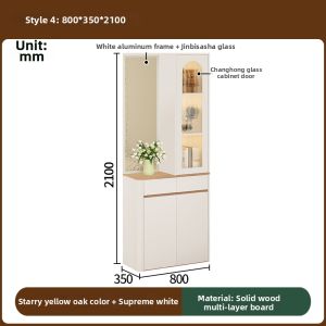 XUEPENG | Solid Wood and Glass Entryway Cabinet Shoe Storage Partition Wine Rack