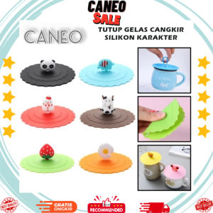 CANEO TUTUP GELAS SILIKON KARAKTER COVER PENUTUP GELAS CANGKIR