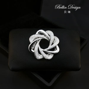 Luxurious Two-Way Silk Scarf Ring Brooch Pin High-End Versatile Accessory Womens Shirt Corner Knot Fixed 3592 Fashion Jewelry