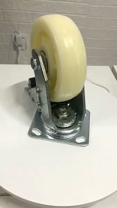 OKDA 3-inch-5-inch Cart Caster Wheel White Nylon Casting Wheel Fix/Rotary Wheel