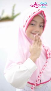 Hijab Jilbab Kerudung Anak Instan Bergo Daily Dan Sekolah Kepang Bunga 5-10thn \"AlmeRRaStore\"