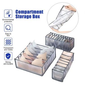 Foldable Underwear Storage Organizer for Separated Socks Bra Storage Boxs Dormitory Closet Organizer Drawer Washable Compartment Storage Box