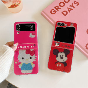 Kitty Mickey ZFlip6 Phone Case Foldable Screen Full Cover Hinge Protection Anti-Fall Creative Cartoon Cute Female Style