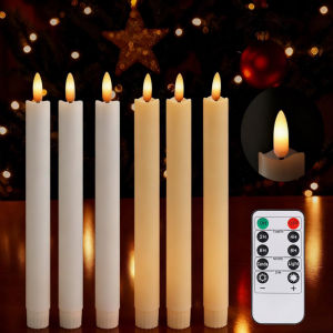 Pack of 6 Remote Control LED Decorative Candle Light Battery Operated Flameless Electronic Home Party Wedding Candle With Timer