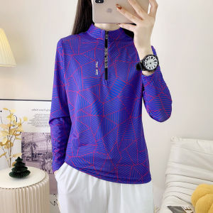 Áo Thun Tay Dài Ice Silk Nhanh Khô Thoáng Khí Cho Nữ Chạy Bộ Leo Núi Dã Ngoại Mùa Hè Thường Ngày Phong Cách Đường Phố