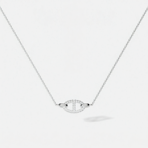 Adjustable White Link Necklace