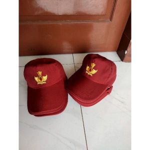 TOPI SD POLOS BORDIR 20 PCS BUAT UMUR 7 Thn~12 Thn