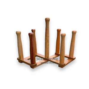Rak gelas kayu lipat / rak gelas / rak gelas estetik / rak gelas 7 stend