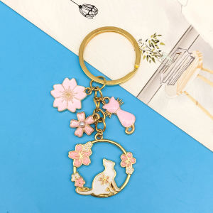 Móc Khóa Hình Mèo Dễ Thương Bằng Hợp Kim Tráng Men Họa Tiết Hoạt Hình Phụ Kiện Trang Trí Túi Xách Ô Tô Quà Tặng Cho Phụ Nữ Và Bé Gái