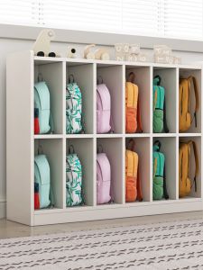 Storage Rack Kindergarten Classroom Solid Wood Bag Cabinet Organize Lockers Training Class Corner Storage Cabinet Solid Wood Bookcase