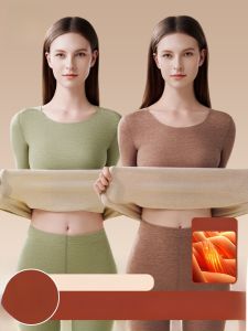 Miiow | Thickened Cashmere Silk Thermal Underwear Set Womens Winter Warm Inner Wear Sweet Style Long Sleeve High Neck Base Layer Suit