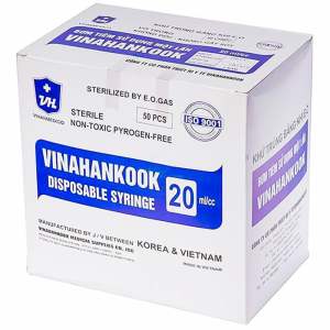 VINAHANKOOK Bơm kim tiêm 20ml/cc sử dụng 1 lần VINAHANKOOK dùng trong y tế chính hãng
