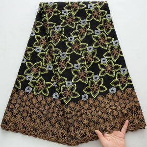 Vải Ren Cotton Thêu Hoa Vintage Châu Phi Chất Liệu Voan Thụy Sĩ Nigeria Thân Thiện Với Môi Trường Dùng Cho Đầm/váy Cưới Nữ