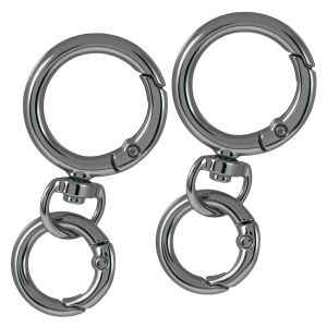 2/5/10 Sets Round Spring Snap Carabiner Clip O Rings Swivel Trigger Hook Metal Clasps Keychain for Handbag Lanyards DIY Crafts