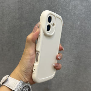 Ultra-Durable Silicone Phone Case with Airbag for  16 17 16Promax 15Pro 14 13 Popular round Corner White Chiffon Shockproof