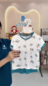 Bộ cộc tay cài vai BENTY họa tiết dễ thương bé traibé gái chất vải cao cấp bé mặc thoải mái