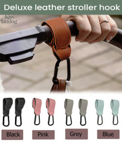 2PCS PU Baby Stroller Hooks with Climbing Buckle Durable Organizer for Diaper Bags & Travel