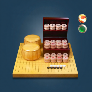 SHI PAI GUO XIANG | Double-sided Biso Chess Go Board Set Real Wood