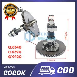 Bisa COD!! Camshaft Penggerak 913PK GX340 GX390 GX420 Cam Shaft Gigi Noken As Klep Besi Gigi Miring