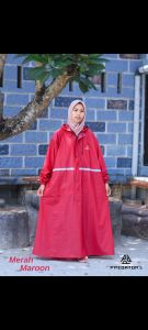 Jas Hujan Gamis full sealing Muslimah Jumbo Bahan PVC 025 anti rembes bahan Tebal dan Lentur