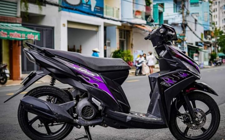 Tem lửa dán xe mio m3 . Mẫu tem lữa tím đen cực chất 3 lớp bóng | Lazada.vn