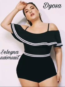 PLUS SIZE.PH PLUS SIZE OFF SHOULDER WITH STRAP SWIMSUIT [SELEYNA]