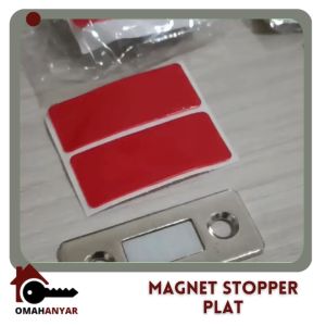 Magnet Stopper Plat Penutup Pintu Lemari Laci Catches Magnetic Kunci Pengaman - Putih