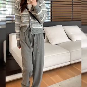 Lady pants Lembut celana perempuan panjang wanita seluar loose casual black long pants women fashion high waist seluar perempuan murah seluar wanita