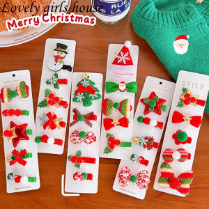 【♡Lovely girls house♡】5Pcs/Set Christmas Hair Clip for Women Girls Christmas Tree Santa Claus Hairpins Headwear Girls Christmas Hair accessories