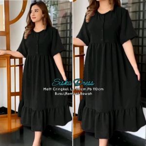 Daster Crinkle Terbaru MIDI Dress Nadira Daster Busui Kekinian Viral daster Fuji terbaru 2024