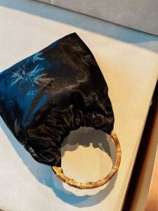 Beautiful Dark Floating Bamboo Leaves F. GRN Floating Green Original Design New Chinese Hand Carrying Mini Bamboo Joint Vintage Bag