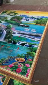 tranh phong cảnh vườn cây xanh công viên