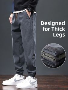 ROMON | Romon Mens Workwear Pants Spring Autumn New Loose Fit Sports Casual Fleece Lined Long Trousers Winter Harlan Style Cargo