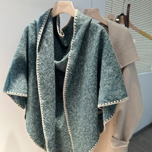 Pure Color Triangle Scarf for Women Multi-Functional Winter Accessory in Imitation Cashmere Hand-Knitted with K-Style Design