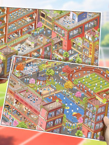 Yuxian | School Scene with Positioning Line Wall Stickers