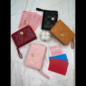 Autumn new wallet fashion Ling lattice small fragrance wind advanced sense hinge pocket purse short purse woman