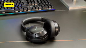 Awei AT2 หูฟังไร้สาย ANC พับได้ - 34dB Active ลดเสียงรบกวนบลูทู ธ 5.3 เกมหูฟังสองโหมดโปร่งใสในตัว 8 ไมโครโฟน 36H เวลาเล่น เสียงความละเอียดสูงสำหรับเพลงวิ่งกีฬา